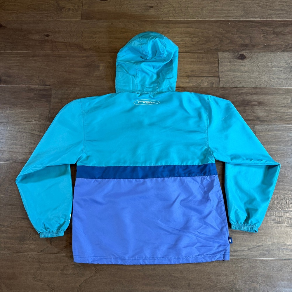 Dutch Bros Coffee Windbreaker Anorak Jacket Teal Blue Colorblock Mens‎ Medium - Picture 4 of 7